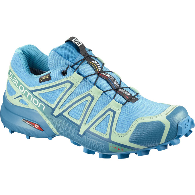 Salomon SPEEDCROSS 4 GTX® W - Womens Trail Running Shoes - Light Blue - NZ (56429-EZAO)